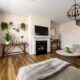 Small living room with fireplace and cozy furniture layout ideas