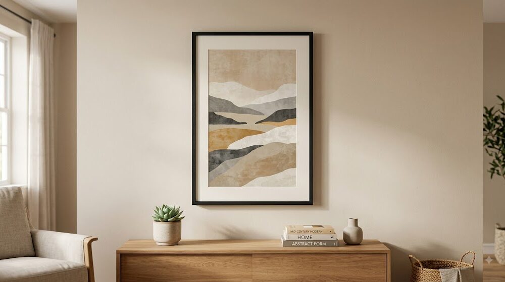 A 20x30 frame is the largest ready-made size before custom framing, ideal for anchoring a sofa, bed, or fireplace mantel wall in almost any room of the house.