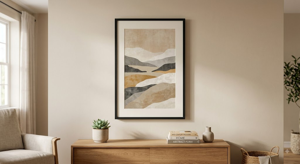 A 20x30 frame is the largest ready-made size before custom framing, ideal for anchoring a sofa, bed, or fireplace mantel wall in almost any room of the house.